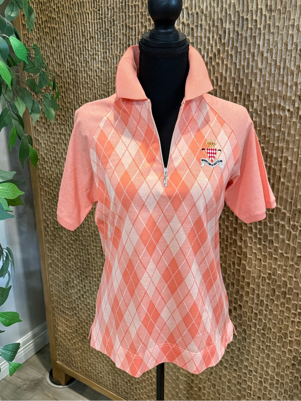 NWOT Marbas Argyle Polo Top Women S Italian Design